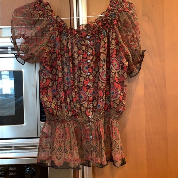 Joie flowery blouse, loose fit, cinched at waist! - Picture 4 of 4